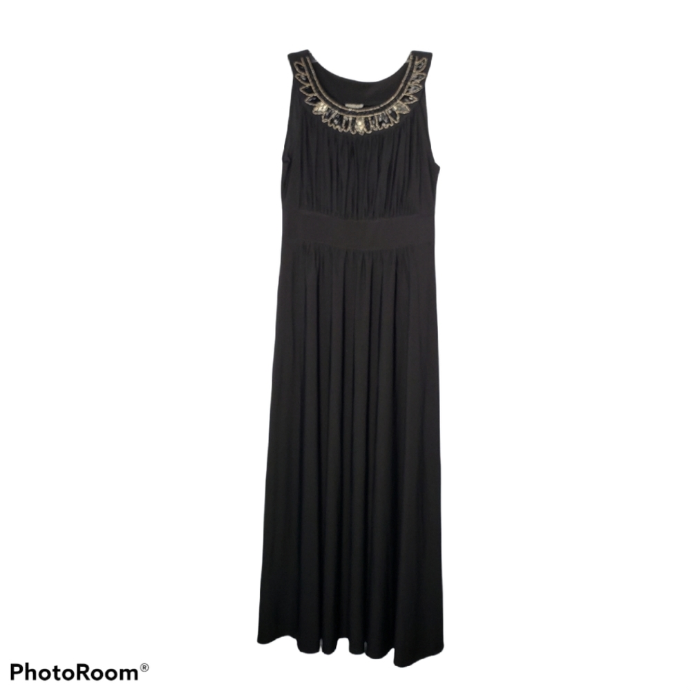 Haani Black Beaded Long Dress